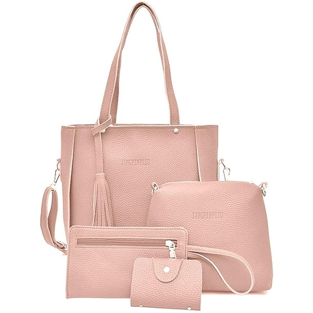 4pcs Women Fashion Leather Handbag Shoulder Bag Tote Purse Messenger Satchel Set 4pcs Women Fashion Leather Handbag Shoulder Bag Tote Purse Messenger Satchel Set